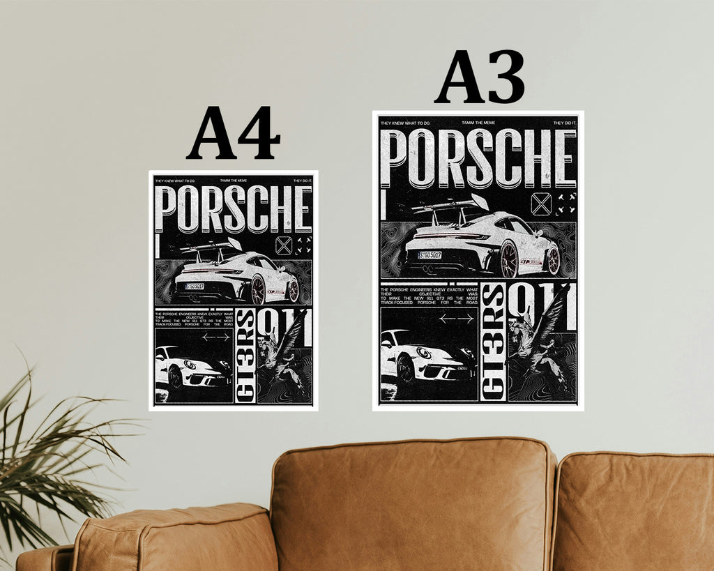 Porsche 911 Grunge Poster